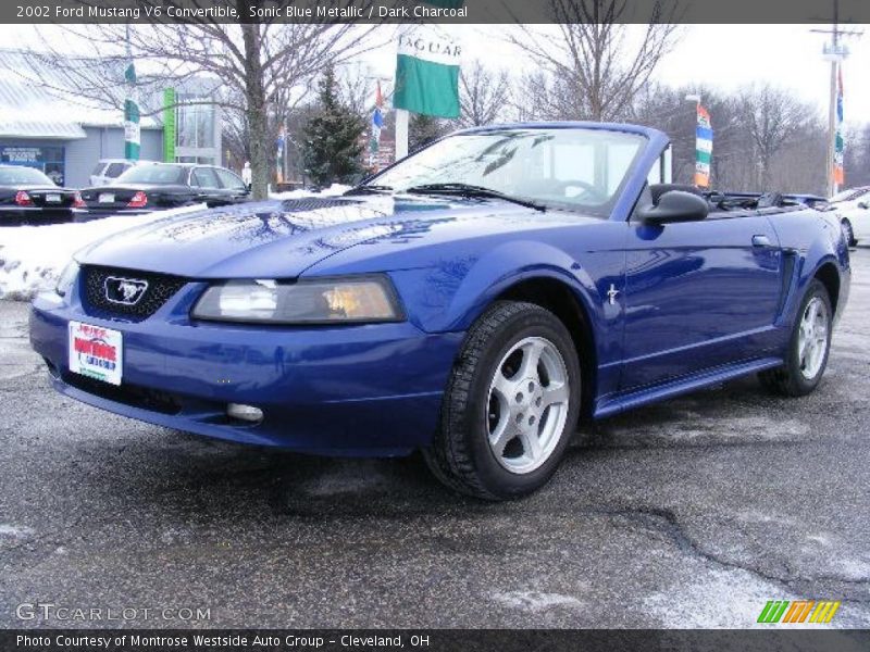 Sonic Blue Metallic / Dark Charcoal 2002 Ford Mustang V6 Convertible