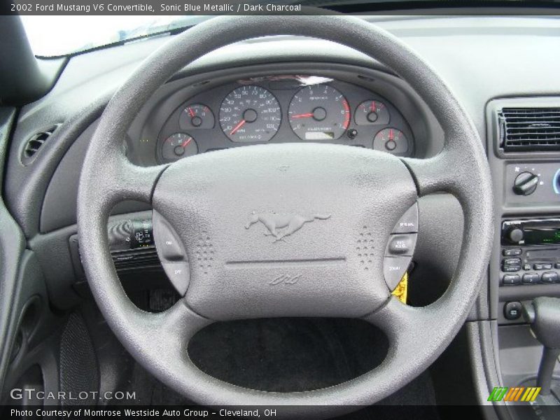 Sonic Blue Metallic / Dark Charcoal 2002 Ford Mustang V6 Convertible