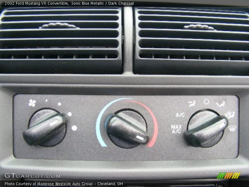 Sonic Blue Metallic / Dark Charcoal 2002 Ford Mustang V6 Convertible