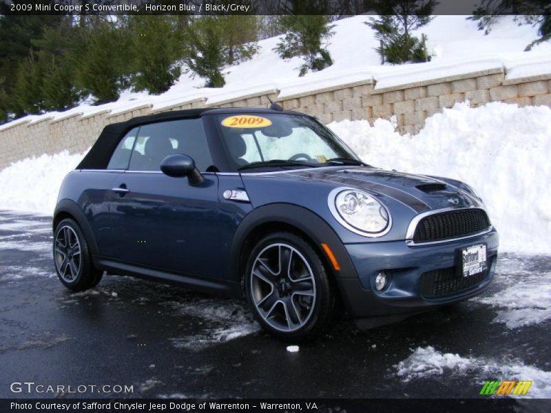 Horizon Blue / Black/Grey 2009 Mini Cooper S Convertible