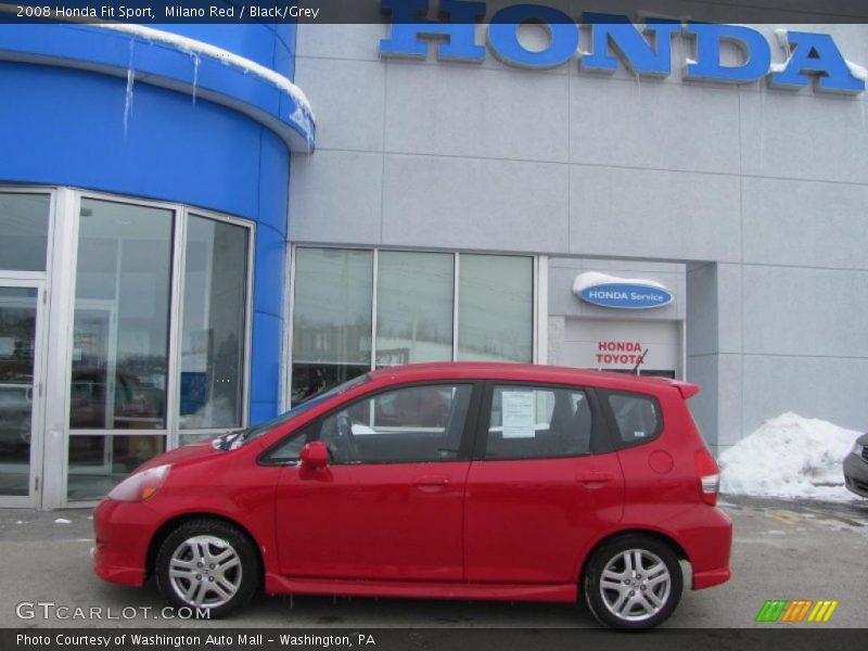 Milano Red / Black/Grey 2008 Honda Fit Sport