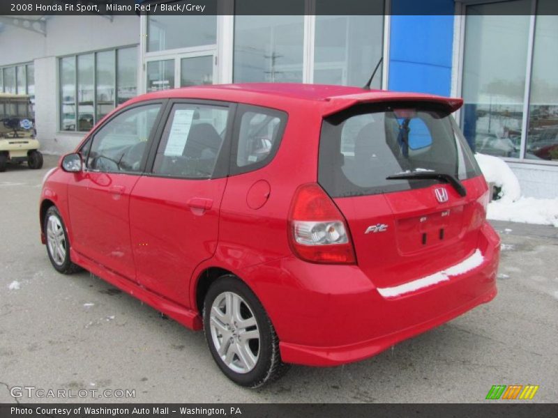 Milano Red / Black/Grey 2008 Honda Fit Sport