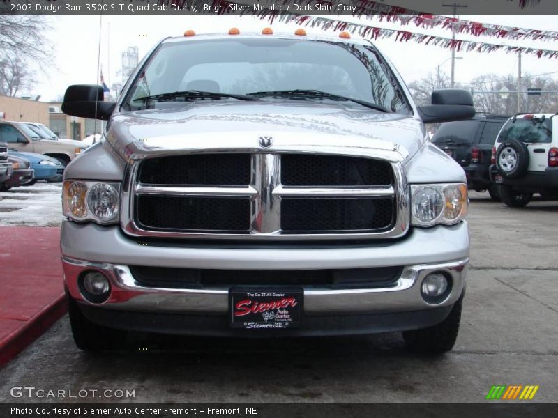 Bright Silver Metallic / Dark Slate Gray 2003 Dodge Ram 3500 SLT Quad Cab Dually