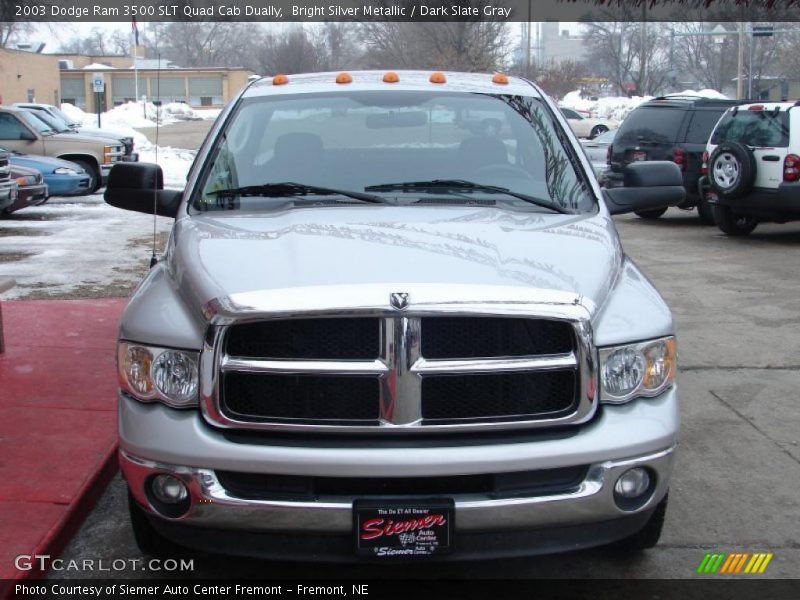 Bright Silver Metallic / Dark Slate Gray 2003 Dodge Ram 3500 SLT Quad Cab Dually