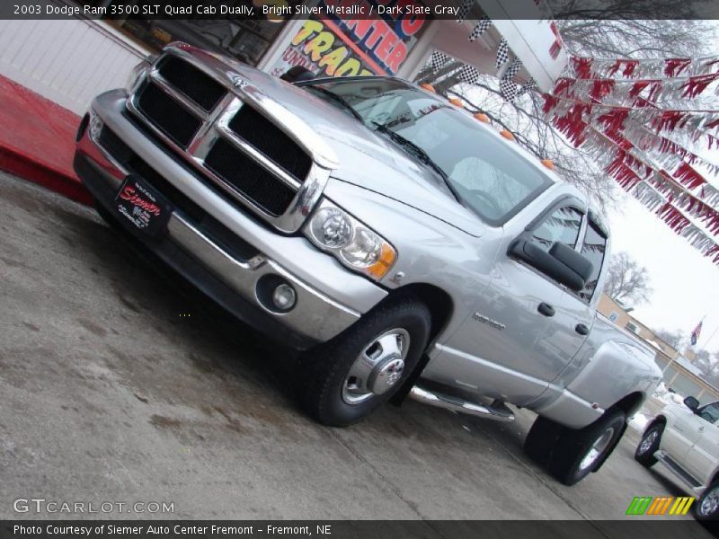 Bright Silver Metallic / Dark Slate Gray 2003 Dodge Ram 3500 SLT Quad Cab Dually