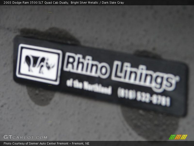 Bright Silver Metallic / Dark Slate Gray 2003 Dodge Ram 3500 SLT Quad Cab Dually