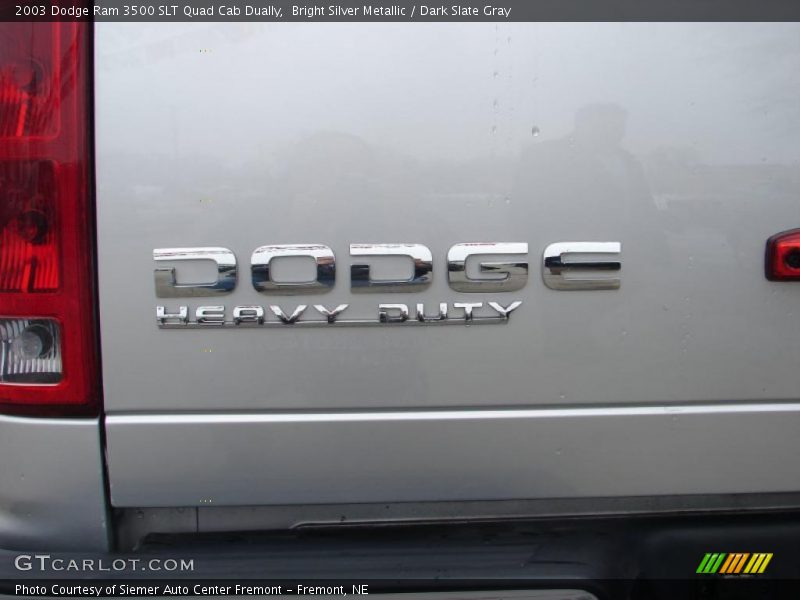 Bright Silver Metallic / Dark Slate Gray 2003 Dodge Ram 3500 SLT Quad Cab Dually