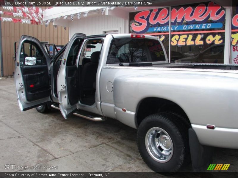 Bright Silver Metallic / Dark Slate Gray 2003 Dodge Ram 3500 SLT Quad Cab Dually