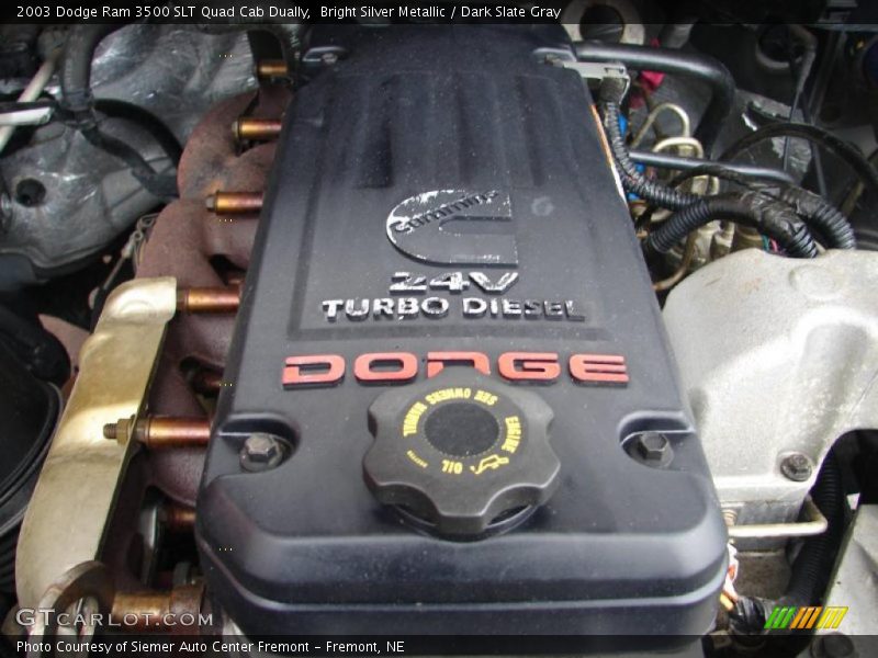 Bright Silver Metallic / Dark Slate Gray 2003 Dodge Ram 3500 SLT Quad Cab Dually