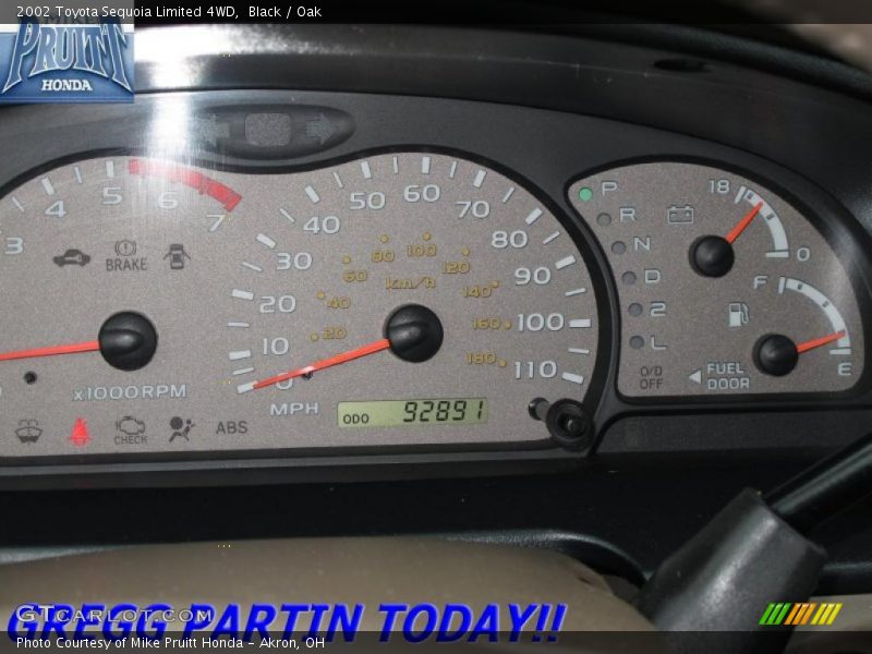 Black / Oak 2002 Toyota Sequoia Limited 4WD