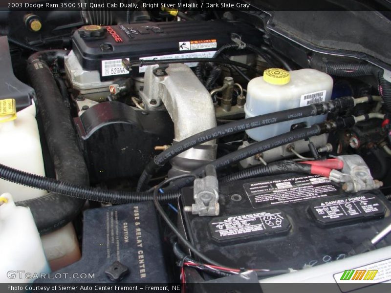 Bright Silver Metallic / Dark Slate Gray 2003 Dodge Ram 3500 SLT Quad Cab Dually