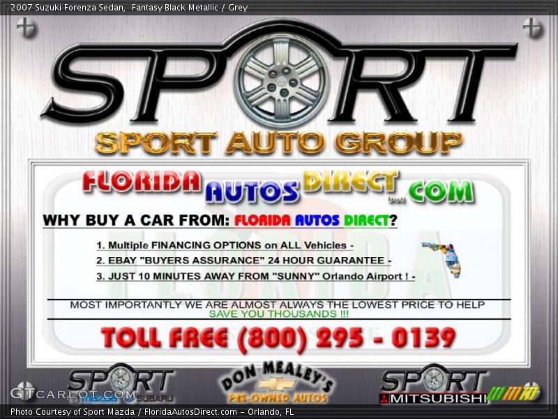 Fantasy Black Metallic / Grey 2007 Suzuki Forenza Sedan