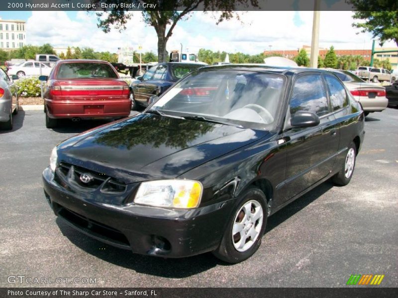 Ebony Black / Gray 2000 Hyundai Accent L Coupe