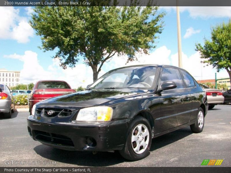 Ebony Black / Gray 2000 Hyundai Accent L Coupe