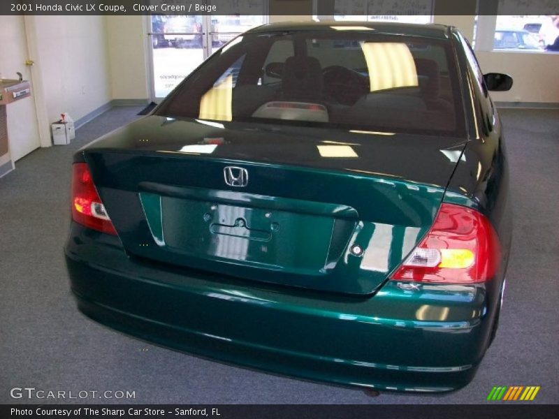 Clover Green / Beige 2001 Honda Civic LX Coupe