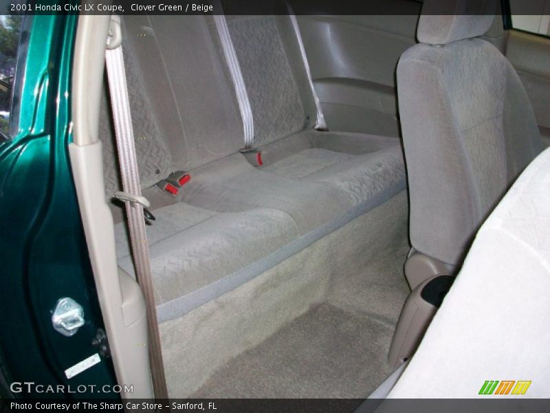 Clover Green / Beige 2001 Honda Civic LX Coupe