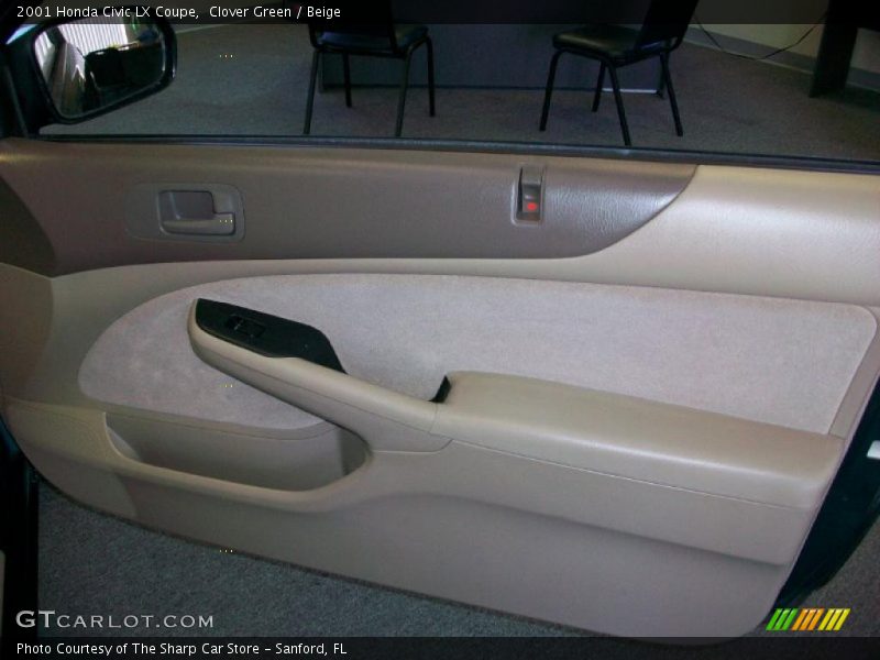 Clover Green / Beige 2001 Honda Civic LX Coupe