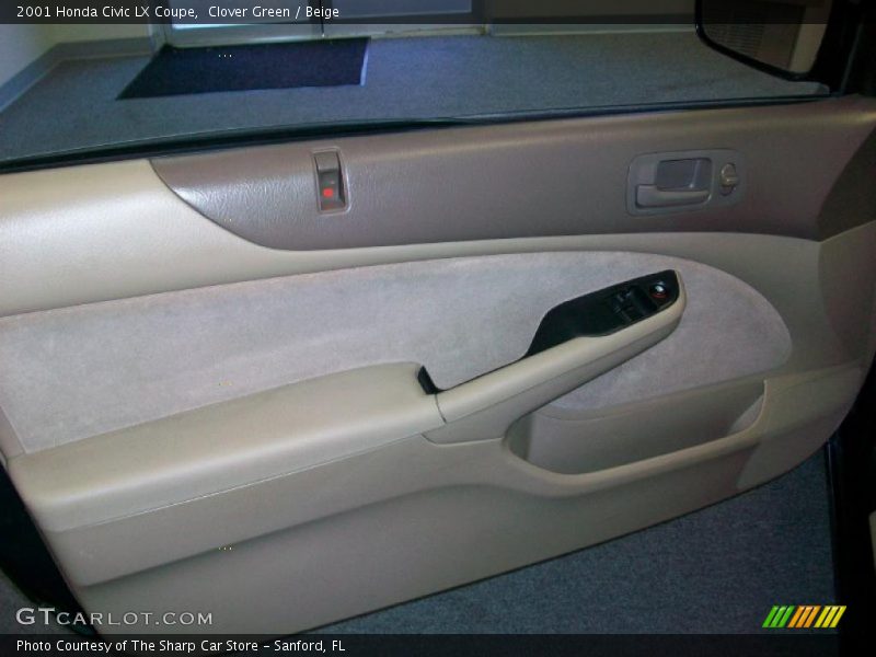 Clover Green / Beige 2001 Honda Civic LX Coupe