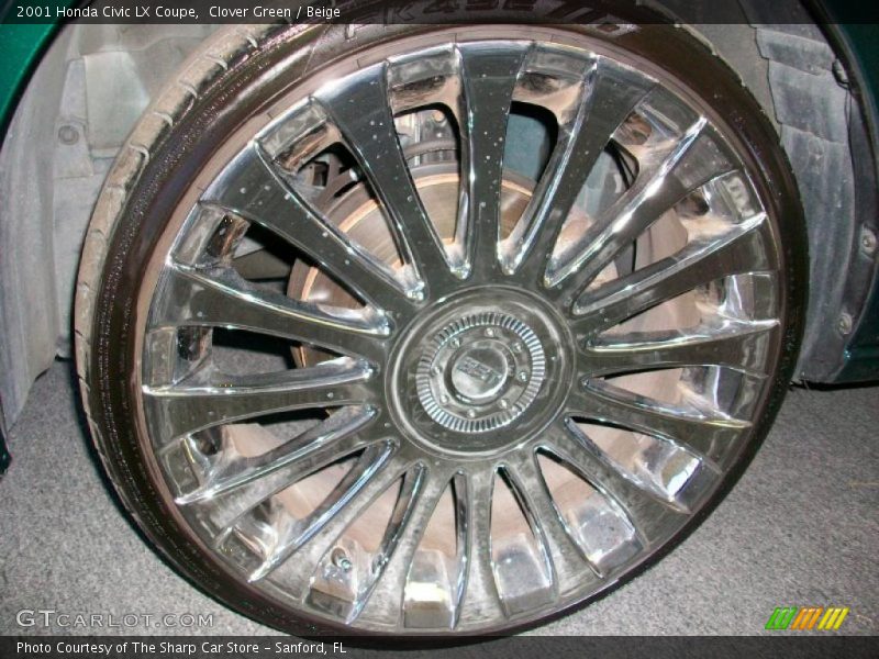 Clover Green / Beige 2001 Honda Civic LX Coupe