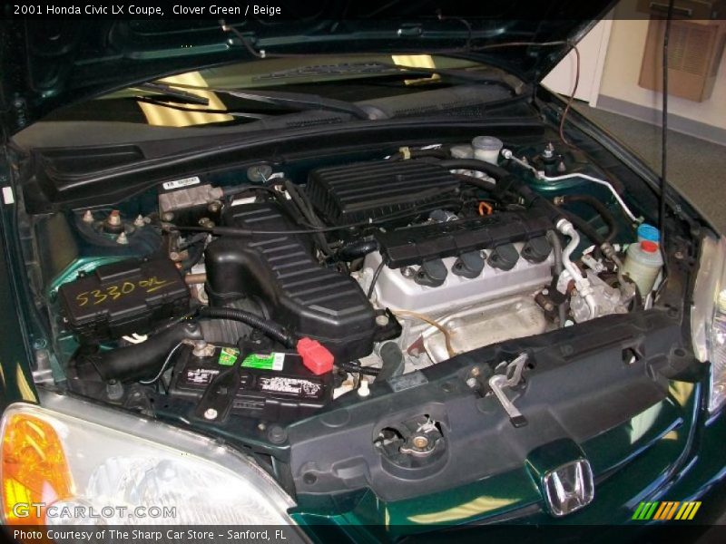 Clover Green / Beige 2001 Honda Civic LX Coupe
