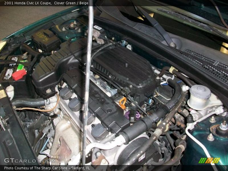Clover Green / Beige 2001 Honda Civic LX Coupe