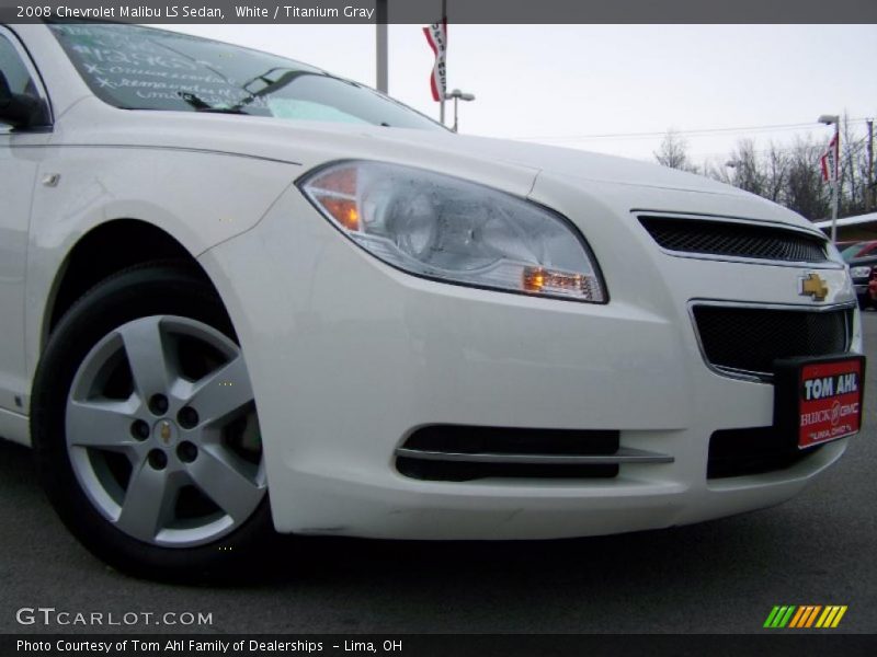 White / Titanium Gray 2008 Chevrolet Malibu LS Sedan