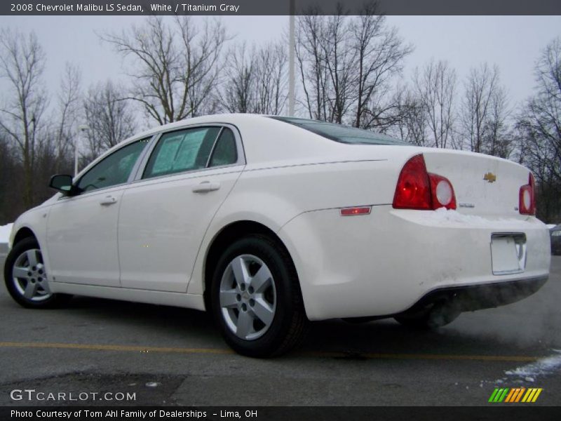 White / Titanium Gray 2008 Chevrolet Malibu LS Sedan