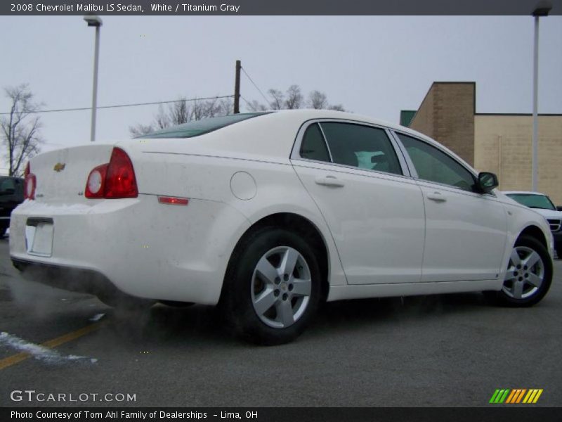 White / Titanium Gray 2008 Chevrolet Malibu LS Sedan
