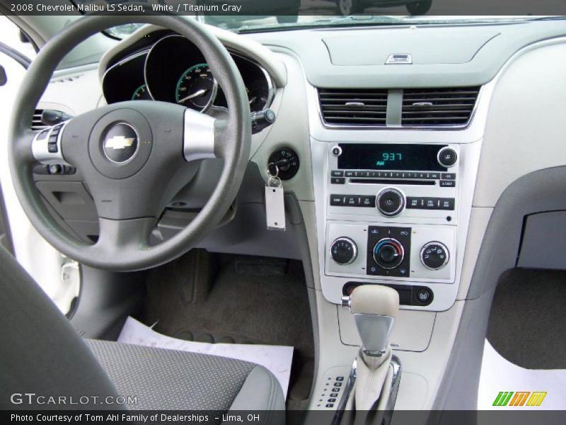 White / Titanium Gray 2008 Chevrolet Malibu LS Sedan