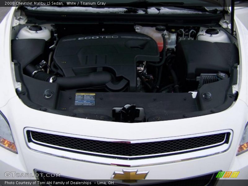 White / Titanium Gray 2008 Chevrolet Malibu LS Sedan