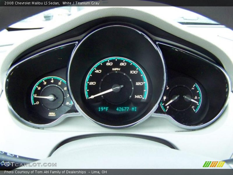 White / Titanium Gray 2008 Chevrolet Malibu LS Sedan