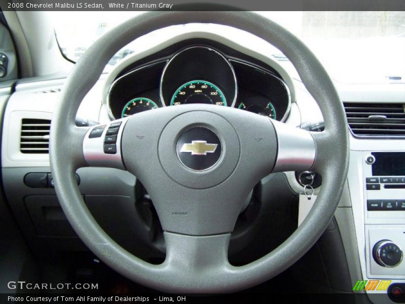 White / Titanium Gray 2008 Chevrolet Malibu LS Sedan