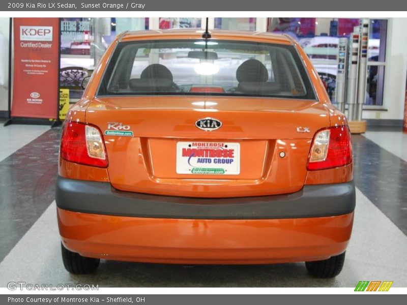 Sunset Orange / Gray 2009 Kia Rio LX Sedan