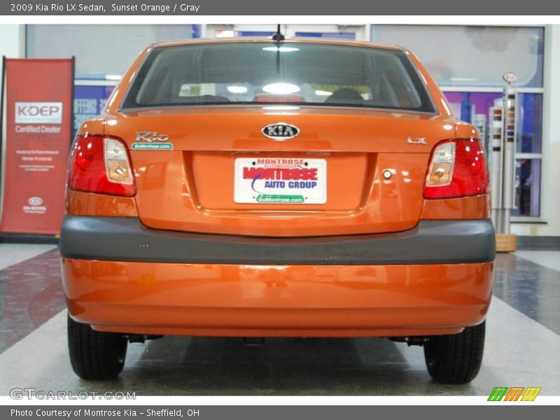 Sunset Orange / Gray 2009 Kia Rio LX Sedan