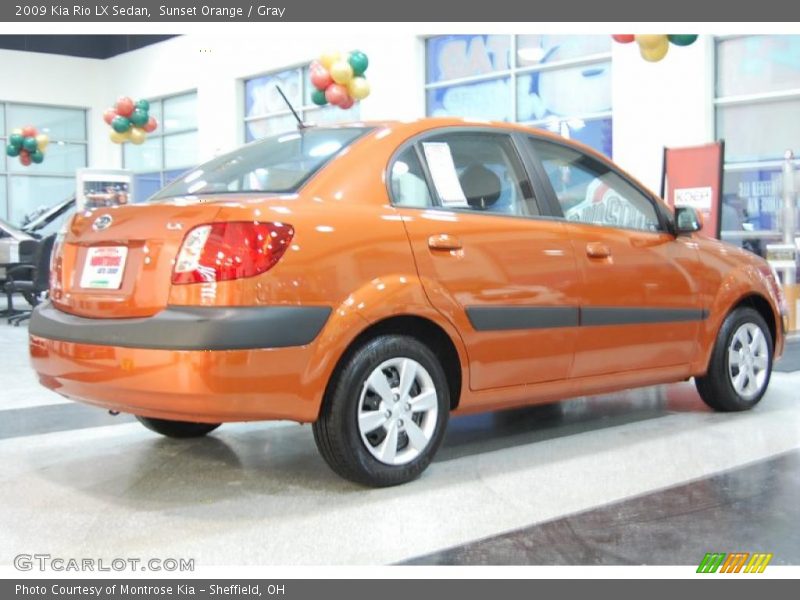 Sunset Orange / Gray 2009 Kia Rio LX Sedan