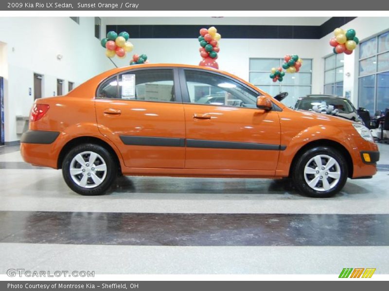 Sunset Orange / Gray 2009 Kia Rio LX Sedan