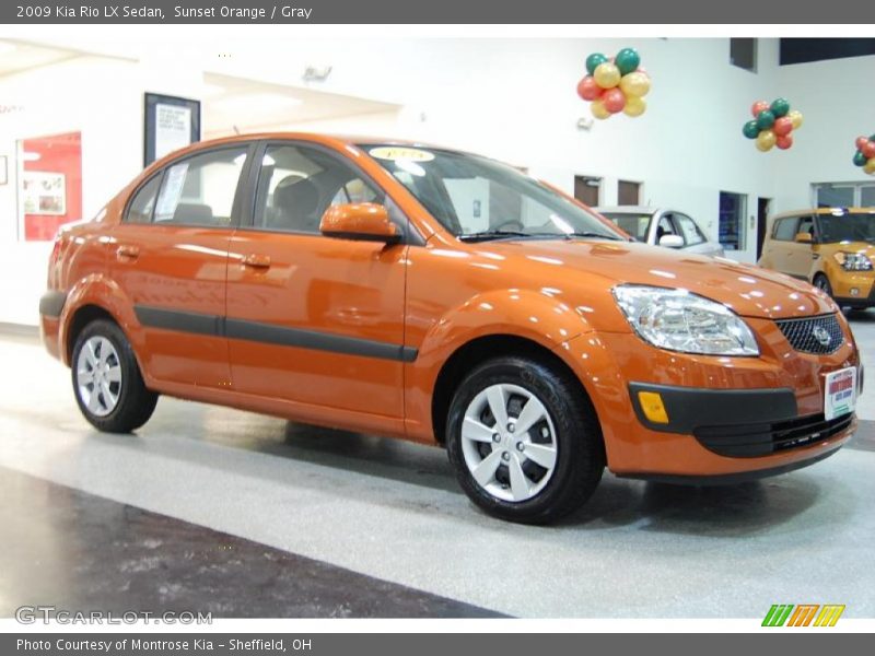 Sunset Orange / Gray 2009 Kia Rio LX Sedan