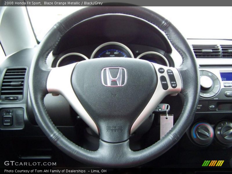 Blaze Orange Metallic / Black/Grey 2008 Honda Fit Sport
