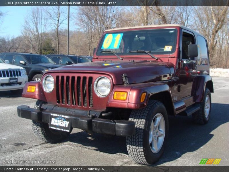 Sienna Pearl / Camel/Dark Green 2001 Jeep Wrangler Sahara 4x4