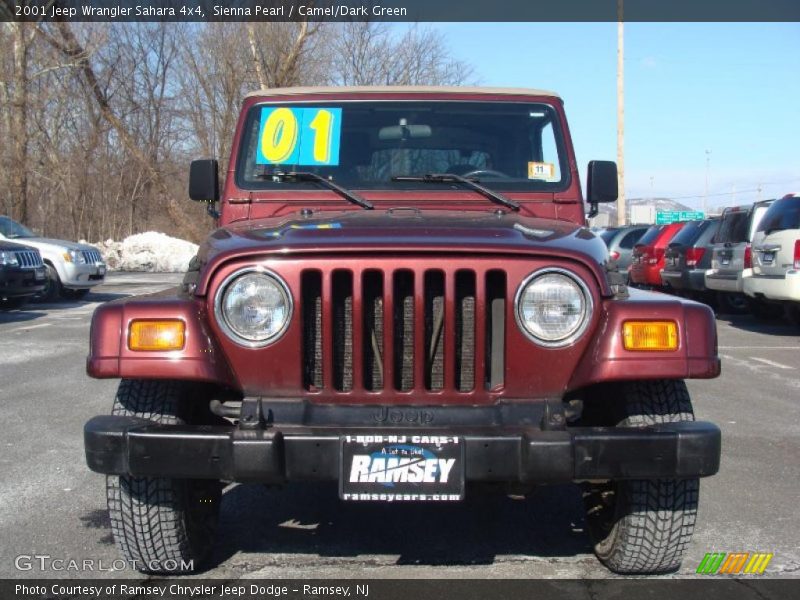 Sienna Pearl / Camel/Dark Green 2001 Jeep Wrangler Sahara 4x4