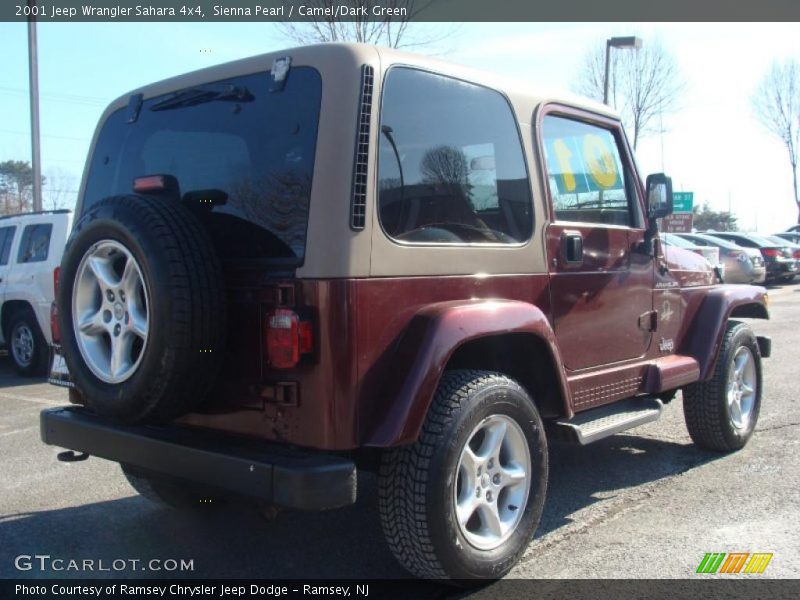 Sienna Pearl / Camel/Dark Green 2001 Jeep Wrangler Sahara 4x4