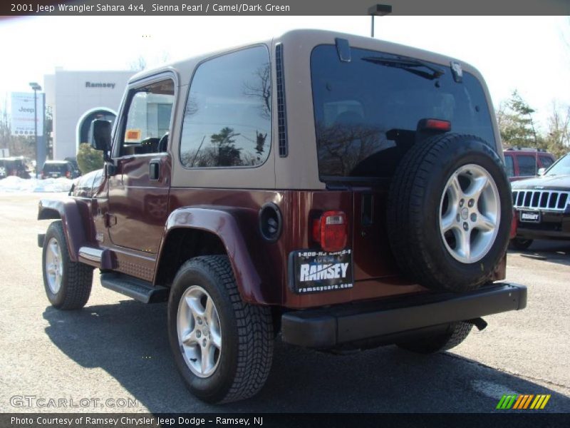 Sienna Pearl / Camel/Dark Green 2001 Jeep Wrangler Sahara 4x4