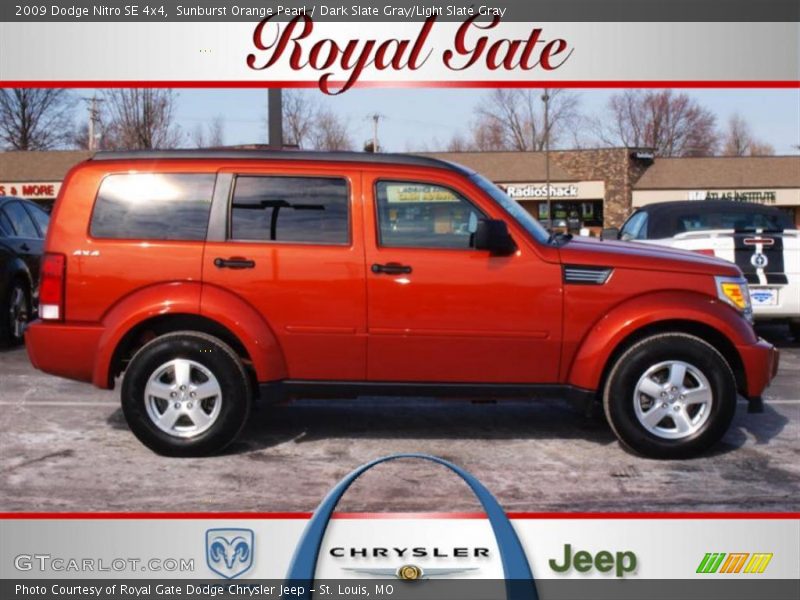 Sunburst Orange Pearl / Dark Slate Gray/Light Slate Gray 2009 Dodge Nitro SE 4x4