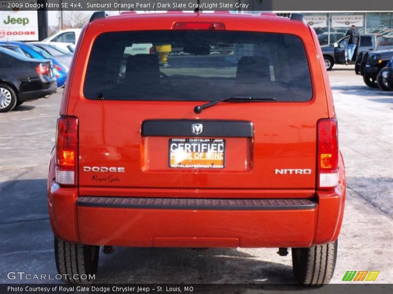 Sunburst Orange Pearl / Dark Slate Gray/Light Slate Gray 2009 Dodge Nitro SE 4x4