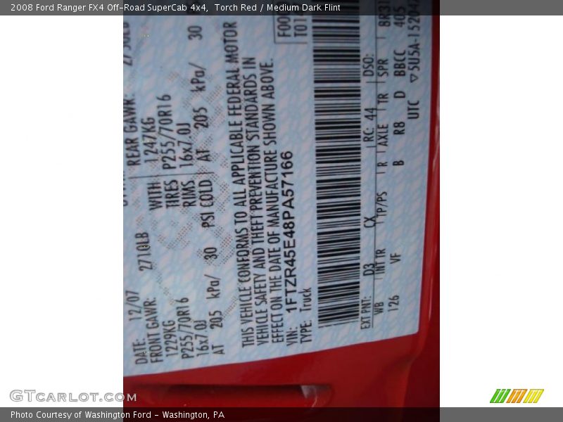 Torch Red / Medium Dark Flint 2008 Ford Ranger FX4 Off-Road SuperCab 4x4
