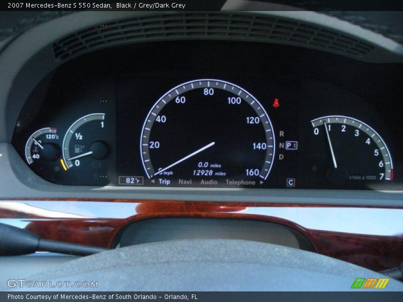 Black / Grey/Dark Grey 2007 Mercedes-Benz S 550 Sedan