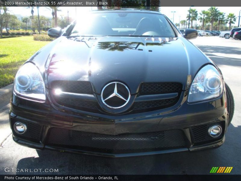 Black / Black 2009 Mercedes-Benz SLK 55 AMG Roadster