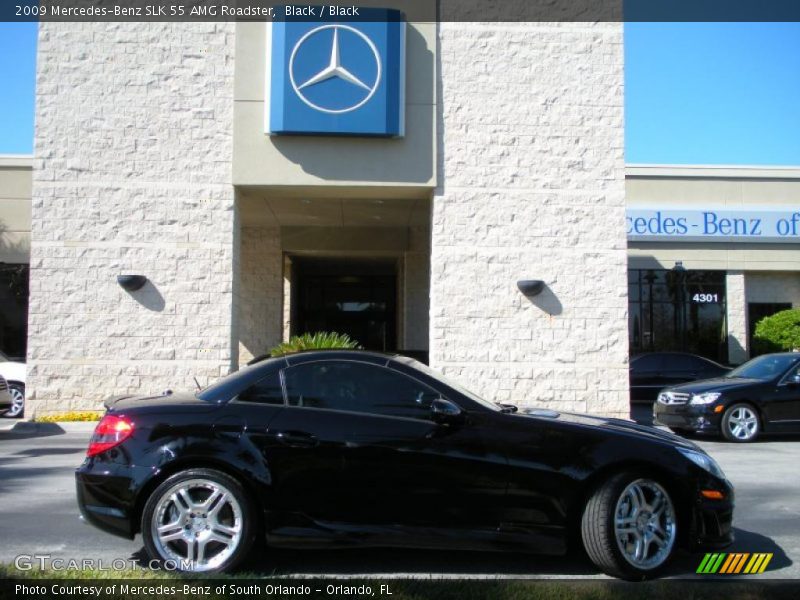 Black / Black 2009 Mercedes-Benz SLK 55 AMG Roadster