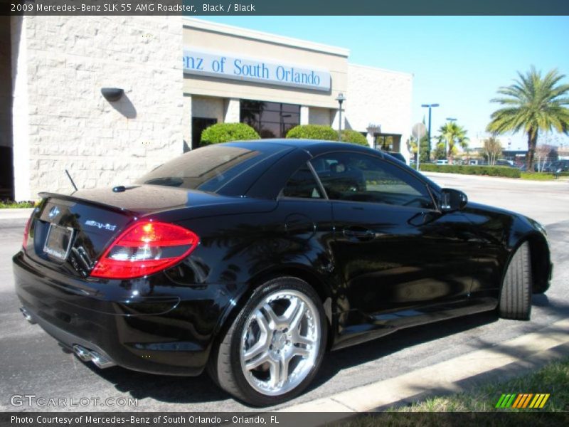 Black / Black 2009 Mercedes-Benz SLK 55 AMG Roadster