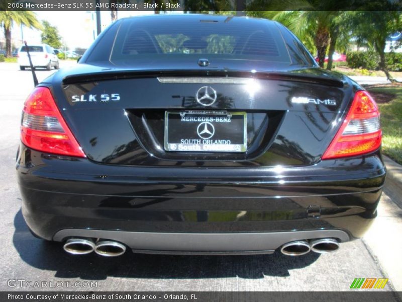 Black / Black 2009 Mercedes-Benz SLK 55 AMG Roadster